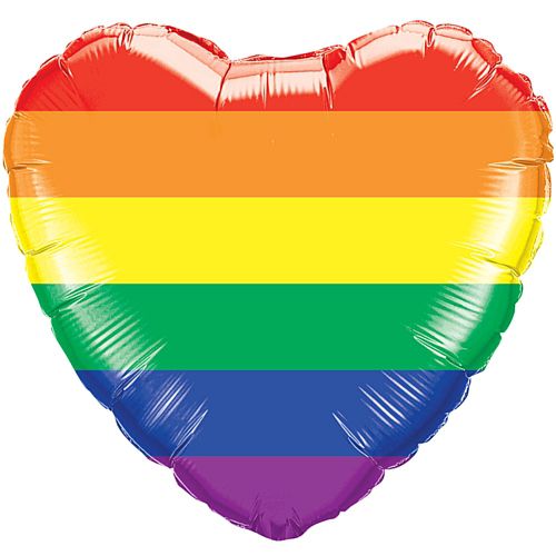 Rainbow Heart Foil Balloon - 18"