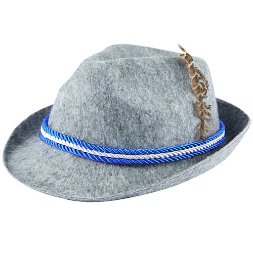 Oktoberfest Hat with Feather and Cord