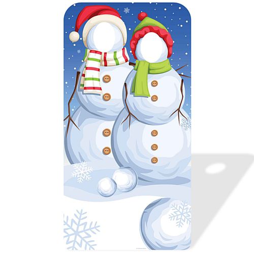 Christmas Snowmen Stand-in Cardboard Cutout - 1.86m