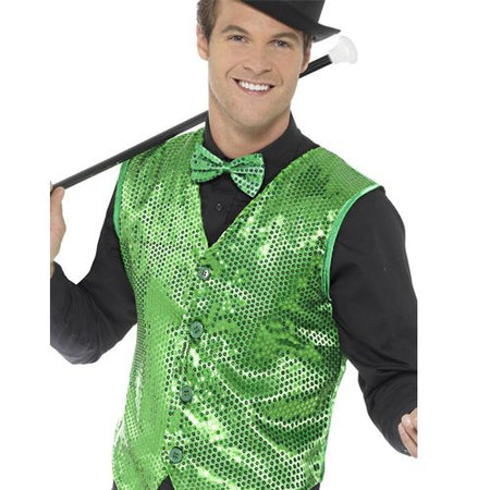 Men's Green Sequin Waistcoat