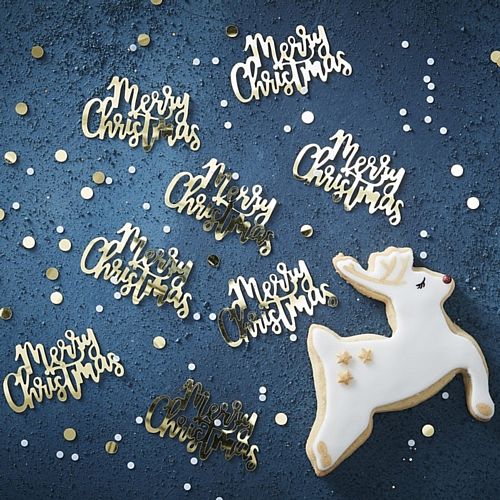 Gold Script Merry Christmas Confetti 14g