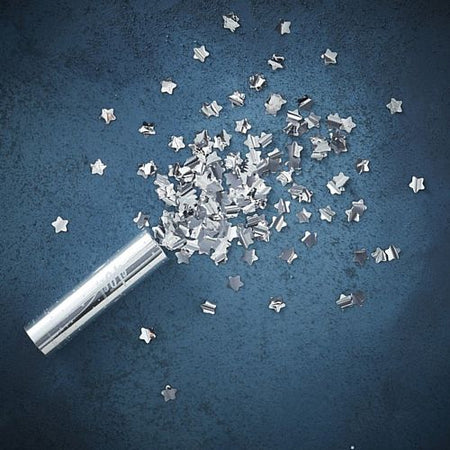 Silver Star Confetti Cannon - 15cm