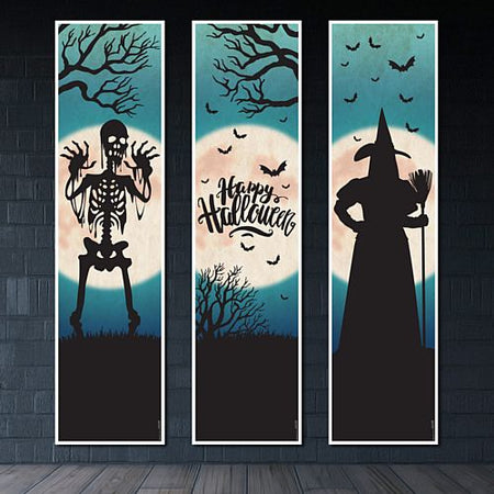 Halloween Portrait Wall Banner Decorations - 1.2m - Pack of 3