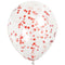 Clear Latex Balloons with Ruby Red Confetti - 12