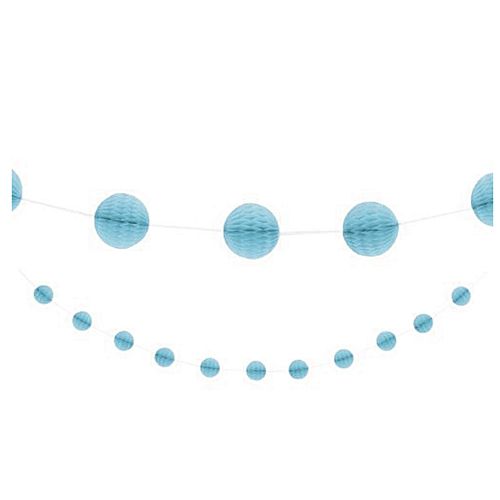 Powder Blue Honeycomb Ball Garland - 2.1m