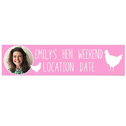 Light Pink Hen Personalised Photo Banner - 1.2m