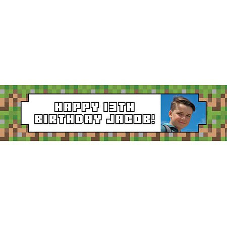 Pixel Blocks Personalised Photo Banner - 1.2m