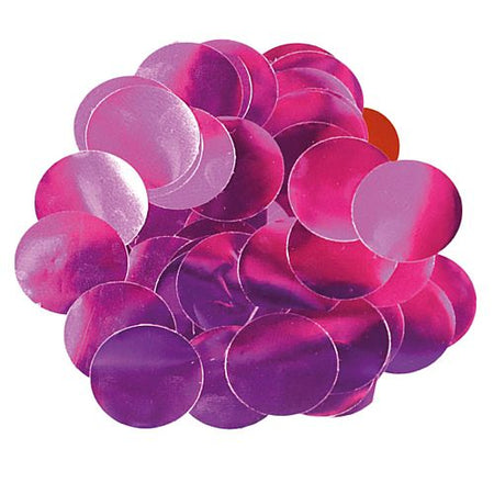 Metallic Fuchsia Pink Foil Dot 10mm Confetti - 14g