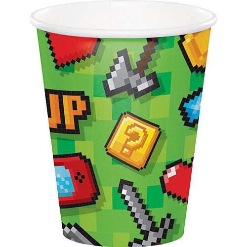 Gaming Party Paper Cups - Pack of 8