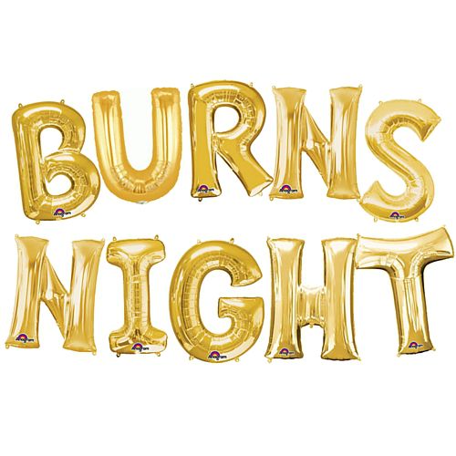 Burns Night Gold Foil Letter Balloon Pack - 40cm