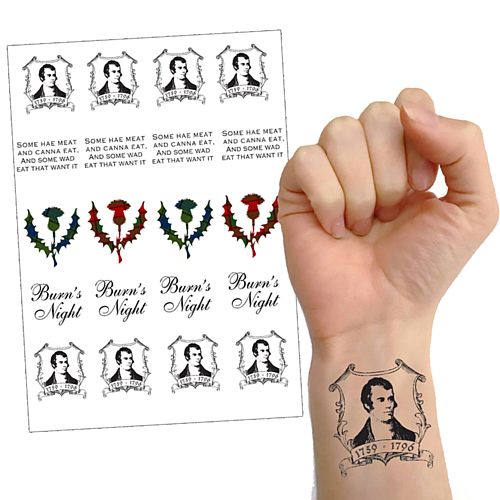 Burns Night Tattoos - Sheet of 20