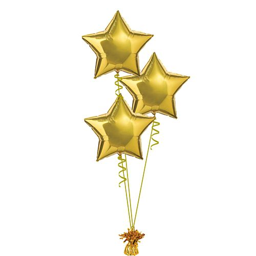 Gold Foil Star Balloon Bunch - 18" - Uninflated
