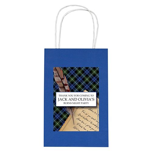 Personalised Burns Night Scroll Paper Party Bags - Pack of 12
