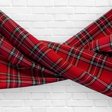 Royal Stewart Red Tartan Fabric Drapes - 1.1m Wide - Per Metre