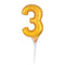 Gold Micro Number 3 Foil Balloon - 15cm