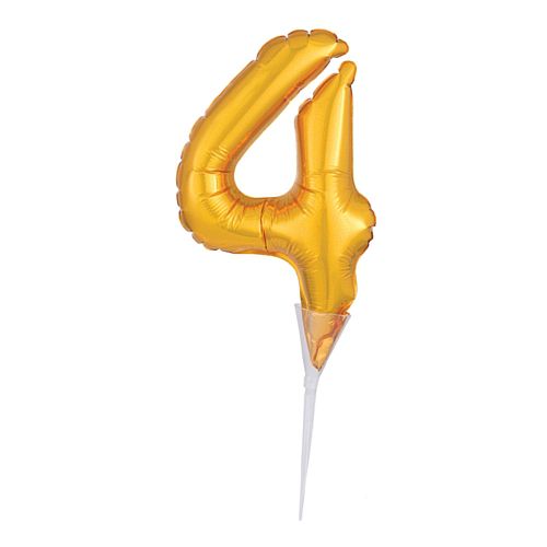 Gold Micro Number 4 Foil Balloon - 15cm