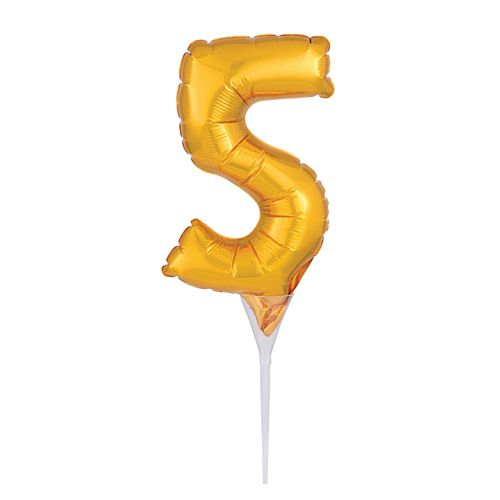 Gold Micro Number 5 Foil Balloon - 15cm