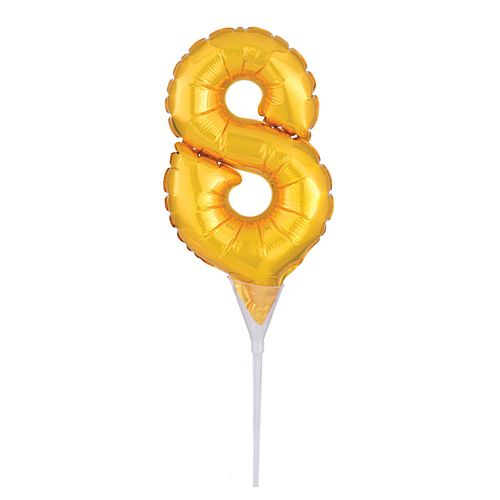 Gold Micro Number 8 Foil Balloon - 15cm