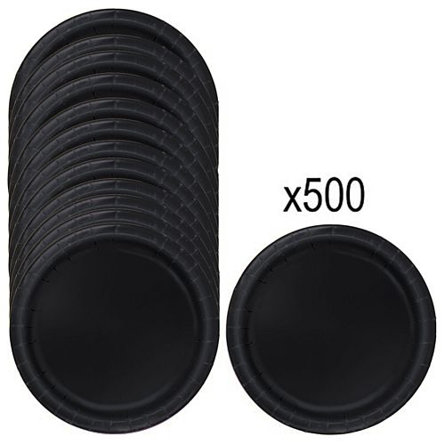 Black Paper Plates - 23cm - Pack of 500