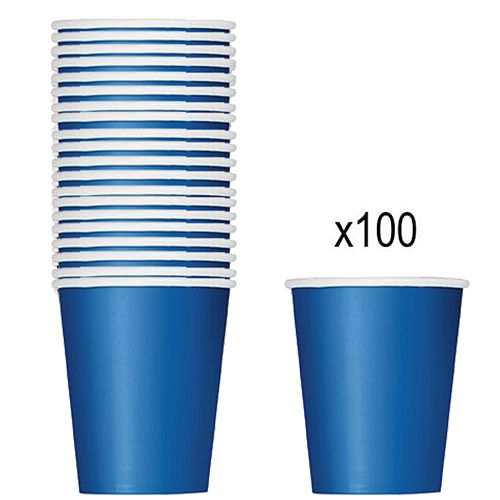 Blue Paper Cups - 266ml - Pack of 100