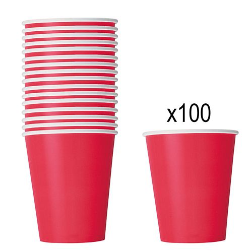 Red Paper Cups - 266ml - Pack of 100