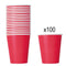 Red Paper Cups - 266ml - Pack of 100