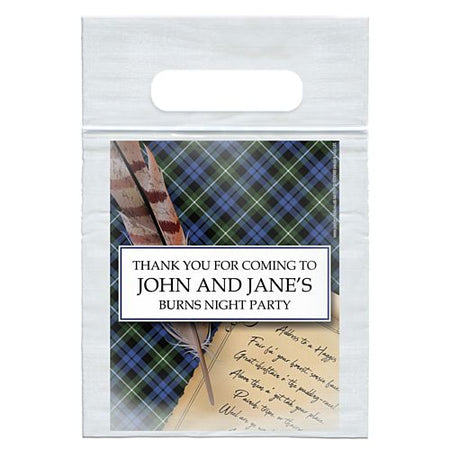 Personalised Burns Night Scroll Card Insert With Sealed Party Bag - Pack of 8