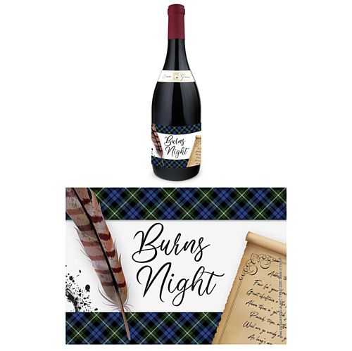 Burns Night Scroll Drinks Bottle Labels - Sheet of 4