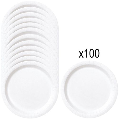 White Paper Plates - 23cm - Pack of 100