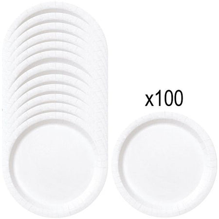 White Paper Plates - 23cm - Pack of 100