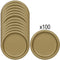 Gold Paper Plates - 23cm - Pack of 100