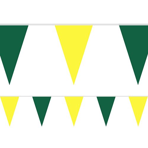 Green and Yellow Fabric Pennant Bunting - 24 Flags - 8m