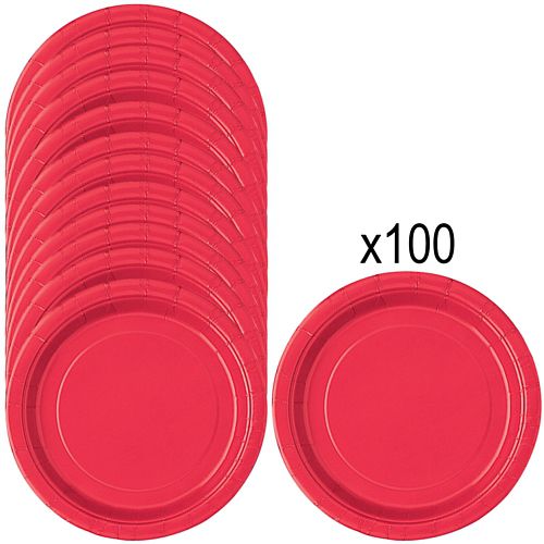 Red Paper Plates - 23cm - Pack of 100
