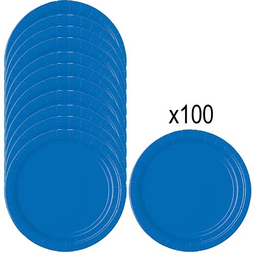 Blue Paper Plates - 23cm - Pack of 100