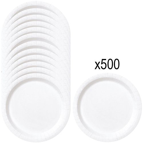 White Paper Plates - 23cm - Pack of 500