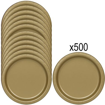 Gold Paper Plates - 23cm - Pack of 500