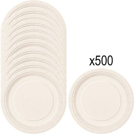 Vanilla Cream (Ivory) Paper Plates - 23cm - Pack of 500