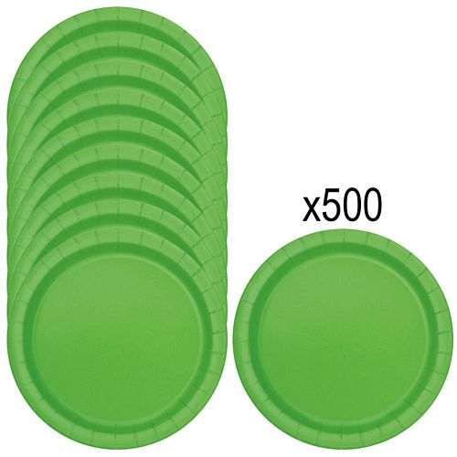 Lime Green Paper Plates - 23cm - Pack of 500