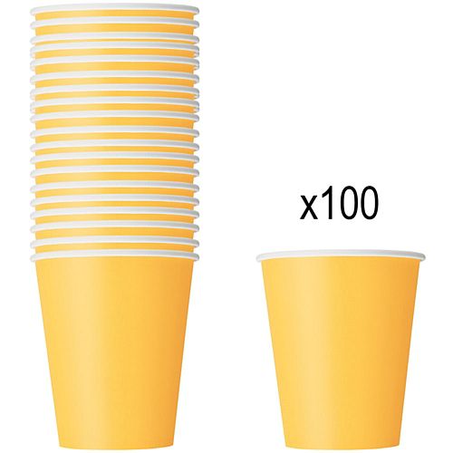 Yellow Paper Cups - 266ml - Pack of 100 – Party Packs