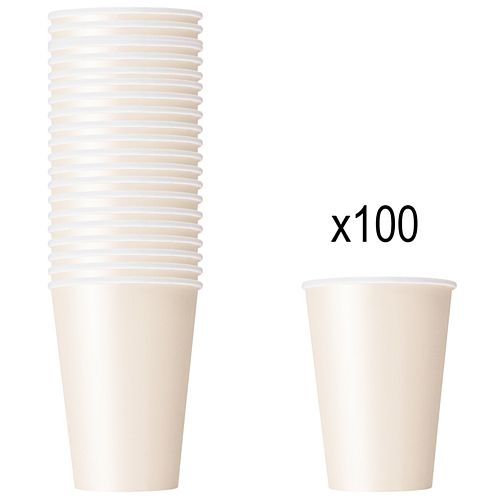 Vanilla Cream (Ivory) Paper Cups - 266ml - Pack of 100