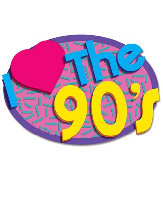 I Love the 90's Cutouts - 55cm - Pack of 2