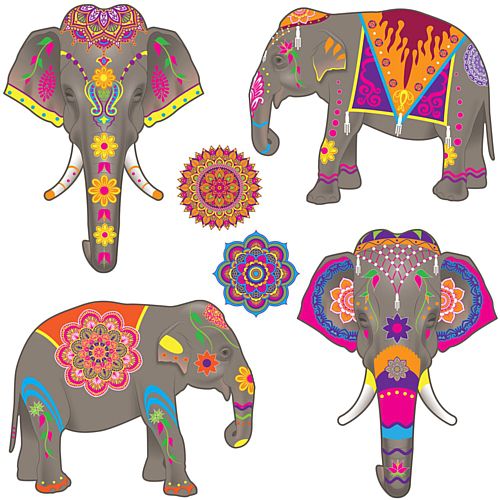Elephant Cutouts - 40cm - Pack of 6