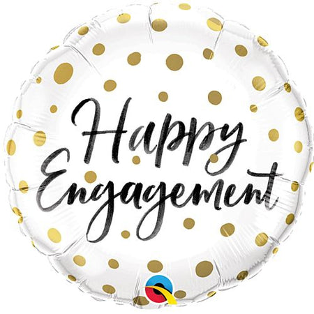 Happy Engagement Gold Dots Foil Balloon - 18