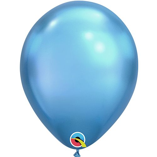 Blue Chrome Metallic Latex Balloons - 11" - Pack of 10