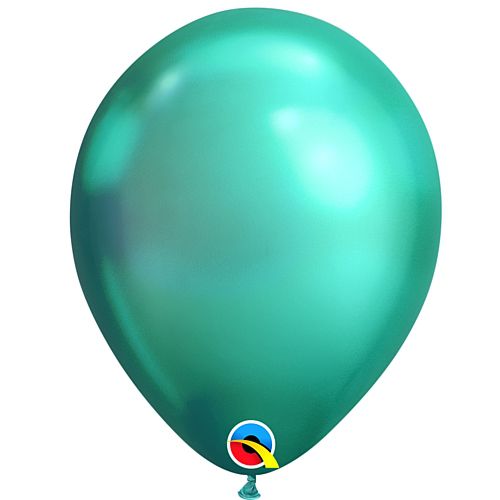 Green Chrome Metallic Latex Balloons - 11" - Pack of 10