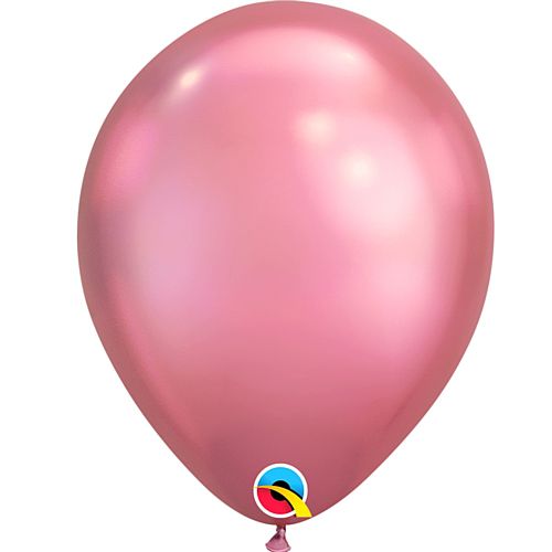 Mauve Pink Chrome Metallic Latex Balloons - 11" - Pack of 10