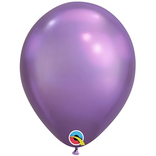 Purple Chrome Metallic Latex Balloons - 11" - Pack of 10