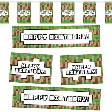 Pixel Blocks Happy Birthday Decoration Pack
