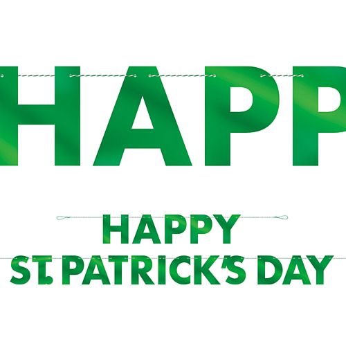 Happy St. Patrick's Day Foil Letter Banner - 3.2m