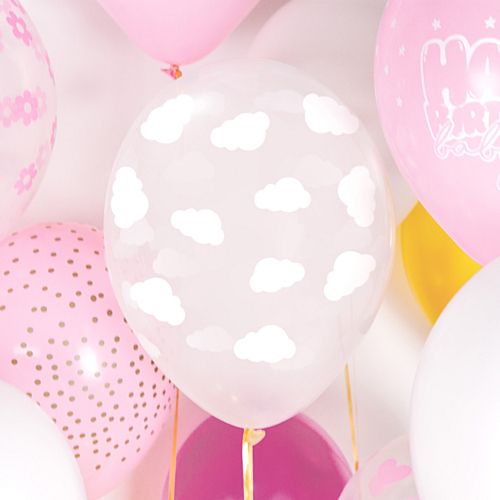 Clear Clouds Latex Balloons - 11" - Pack of 6
